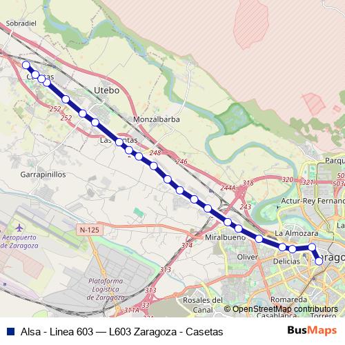 Alsa - Linea 603 bus Line Map