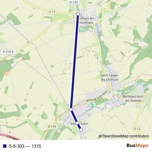 5-8-303 bus Line Map
