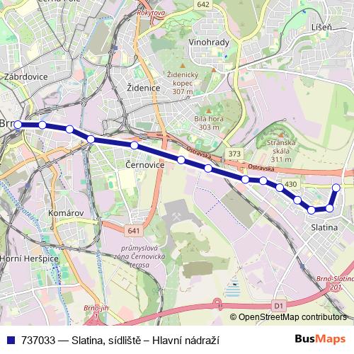 737033 trolleybus Line Map