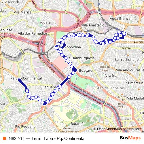 N832-11 bus Line Map