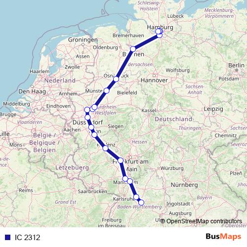 IC 2312 rail Line Map