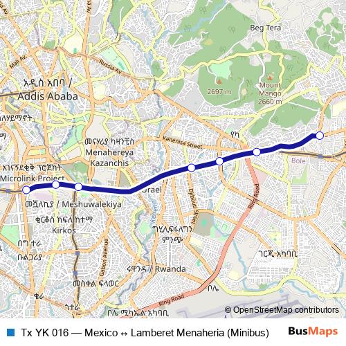 Tx YK 016 bus Line Map