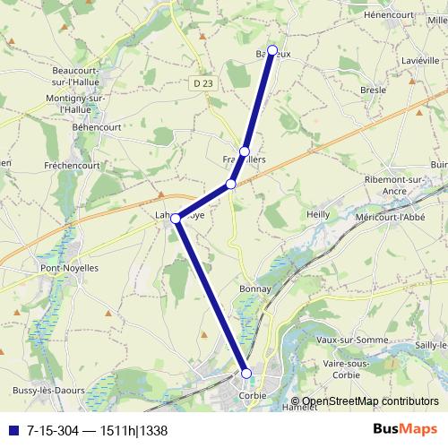 7-15-304 bus Line Map