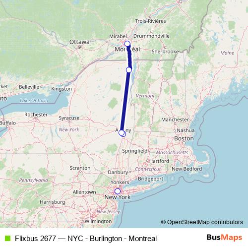 Flixbus 2677 bus Line Map