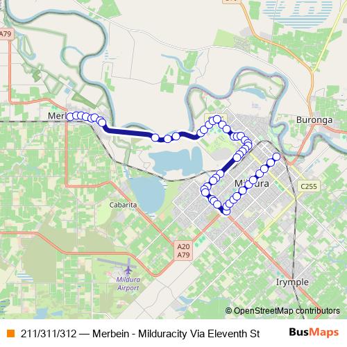 211/311/312 bus Line Map