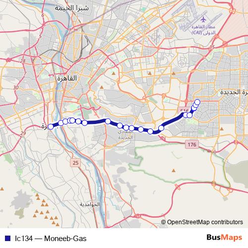 Ic134 bus Line Map
