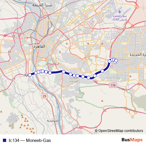 Ic134 bus Line Map
