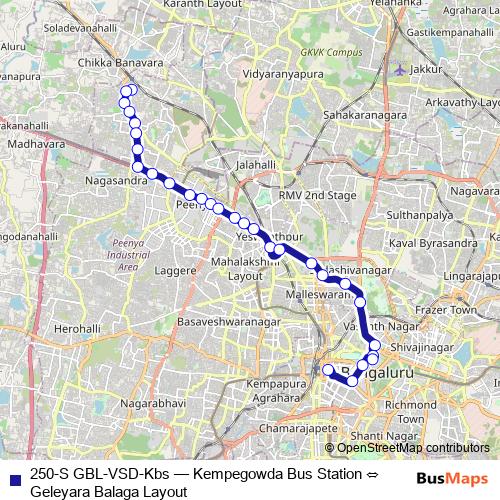 250-S GBL-VSD-Kbs bus Line Map