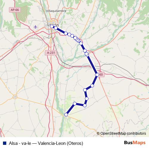 Alsa - va-le bus Line Map