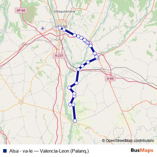 Alsa - va-le bus Line Map