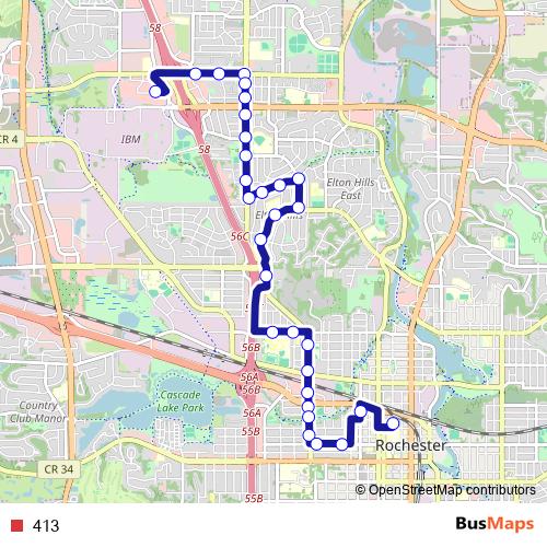 413 bus Line Map