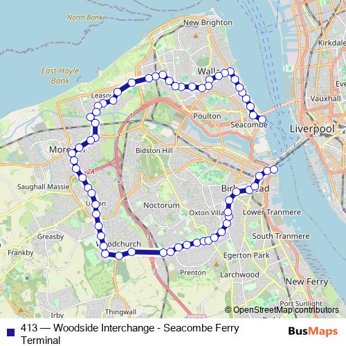 413 bus Line Map