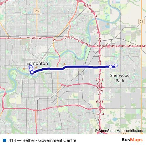 413 bus Line Map