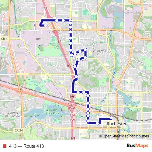 413 bus Line Map