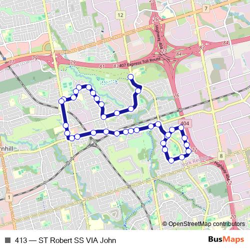 413 bus Line Map