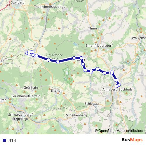 413 bus Line Map
