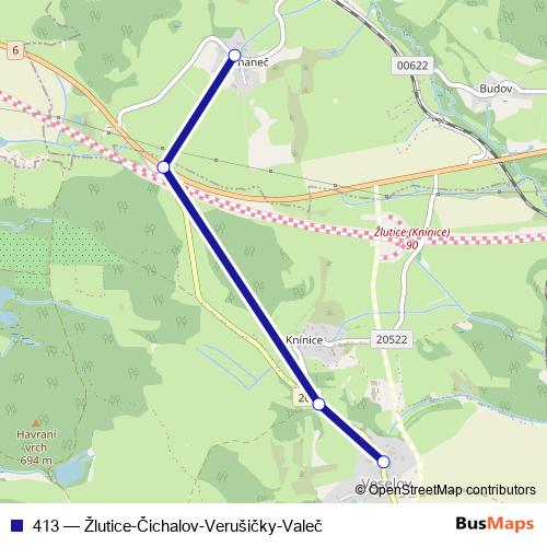 413 bus Line Map