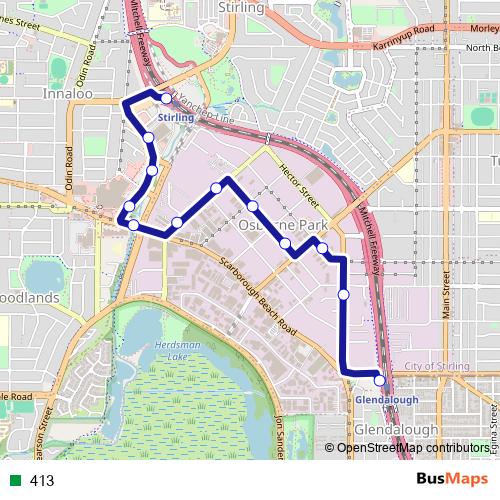 413 bus Line Map