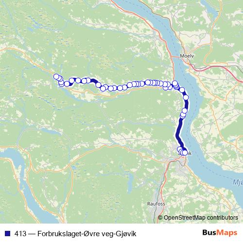 413 bus Line Map