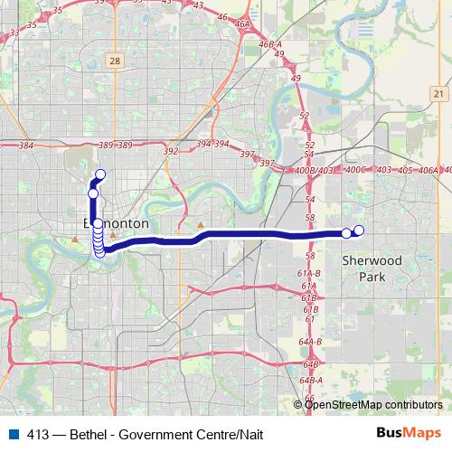413 bus Line Map