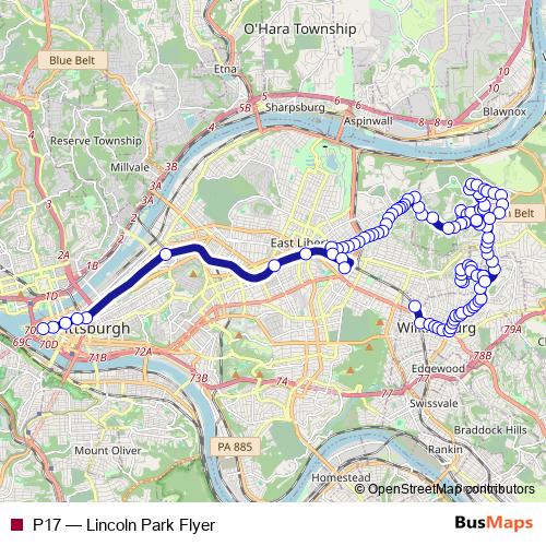 P17 bus Line Map