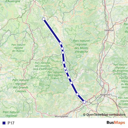P17 bus Line Map