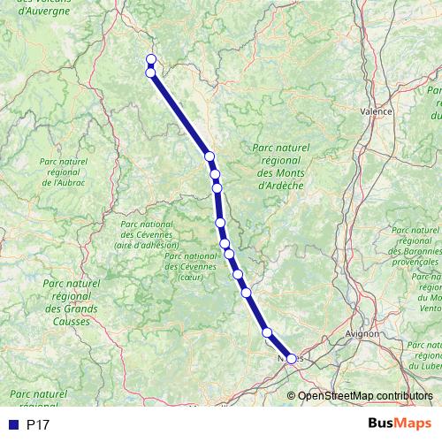 P17 bus Line Map
