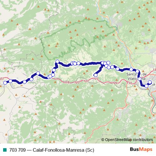 703 709 bus Line Map
