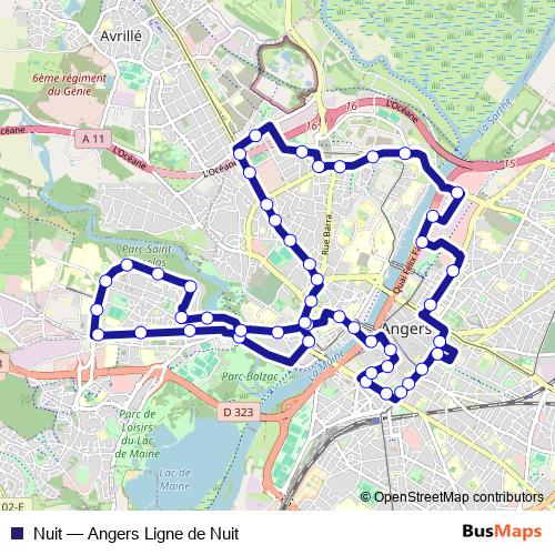 Nuit bus Line Map