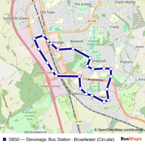 SB50 bus Line Map
