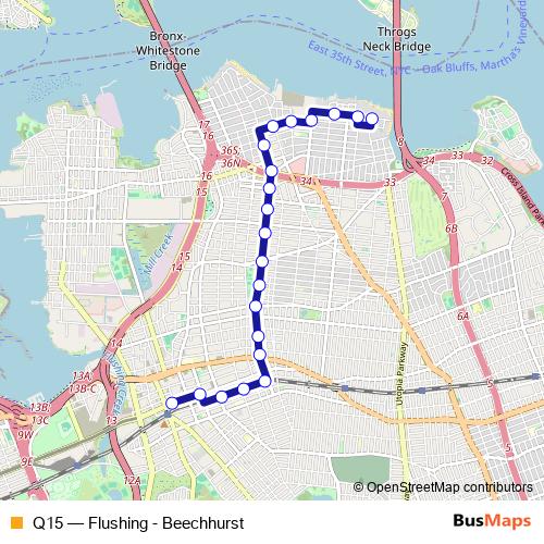 Q15 bus Line Map