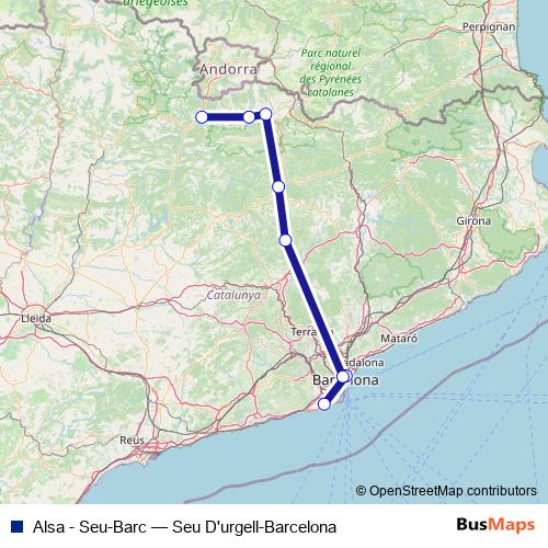 Alsa - Seu-Barc bus Line Map
