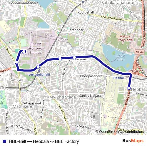 HBL-Belf bus Line Map