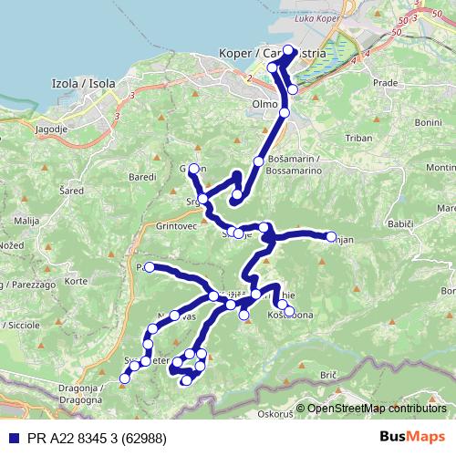 PR A22 8345 3 (62988) bus Line Map