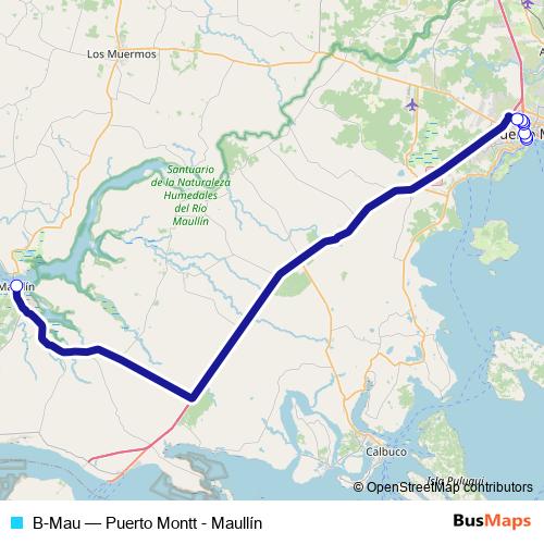B-Mau bus Line Map