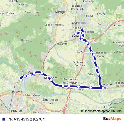 PR A15 4515 2 (62707) bus Line Map