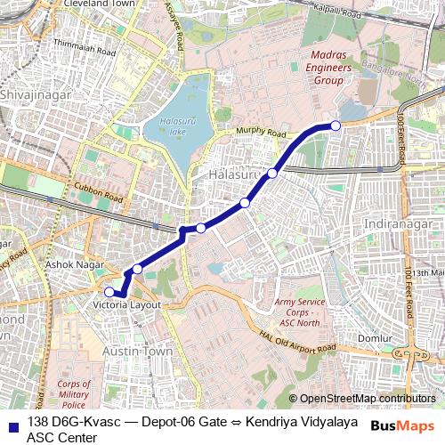 138 D6G-Kvasc bus Line Map