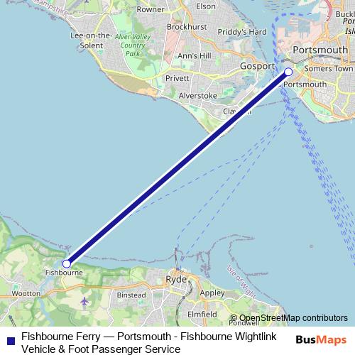 Fishbourne Ferry ferry Line Map