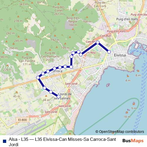 Alsa - L35 bus Line Map