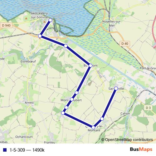 1-5-309 bus Line Map