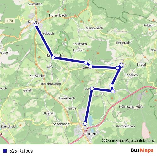 525 Rufbus bus Line Map