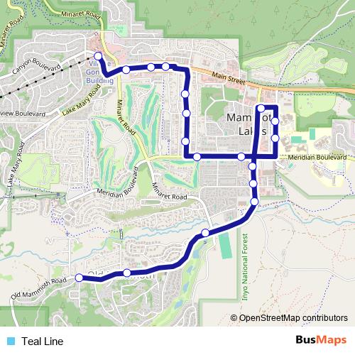 Teal Line bus Line Map