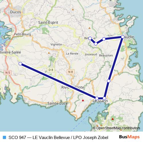 SCO 947 bus Line Map