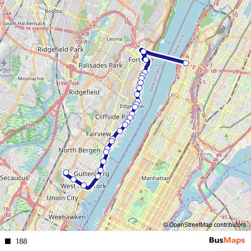188 bus Line Map