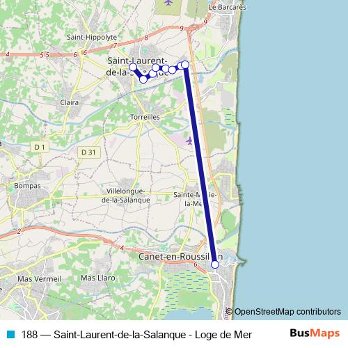 188 bus Line Map
