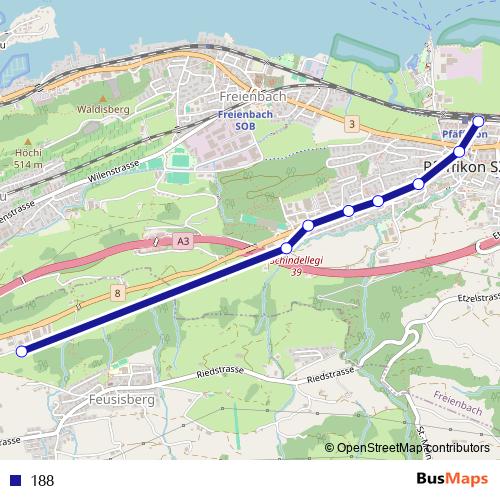 188 bus Line Map
