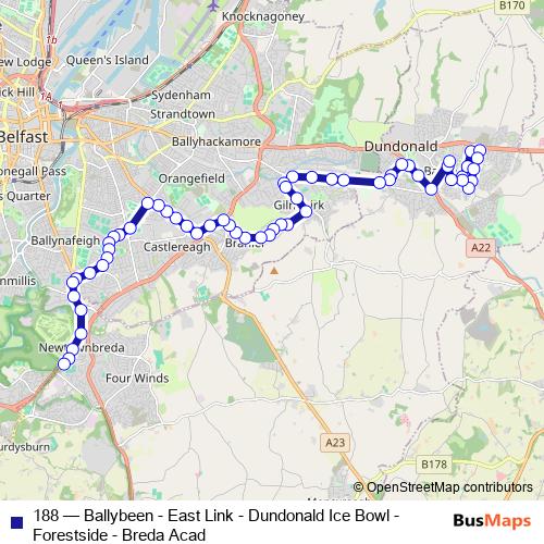 188 bus Line Map
