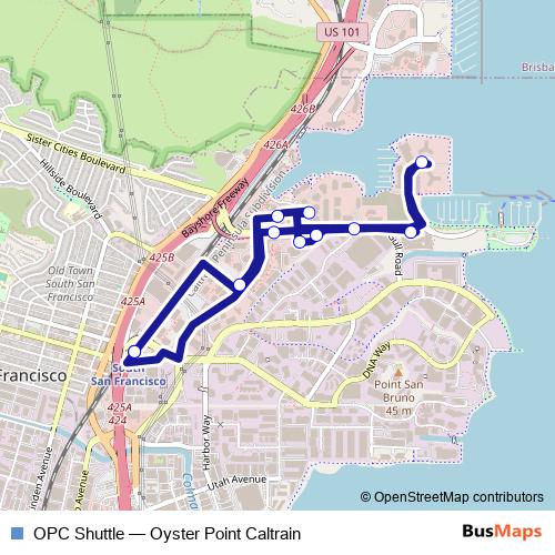 OPC Shuttle bus Line Map