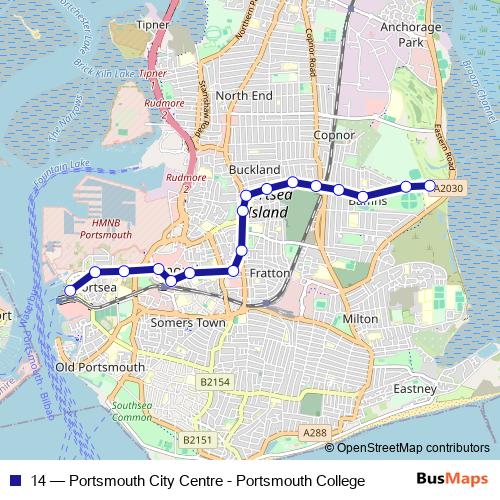 14 bus Line Map