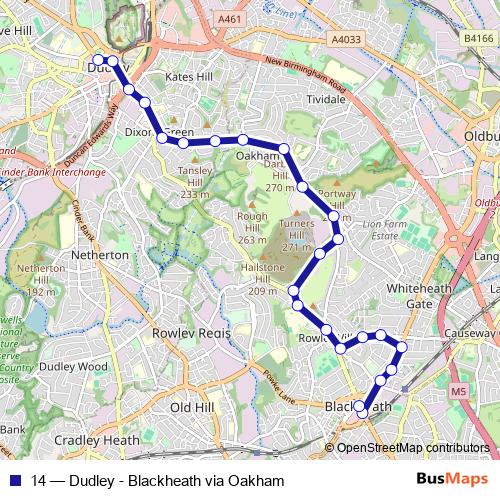 14 bus Line Map